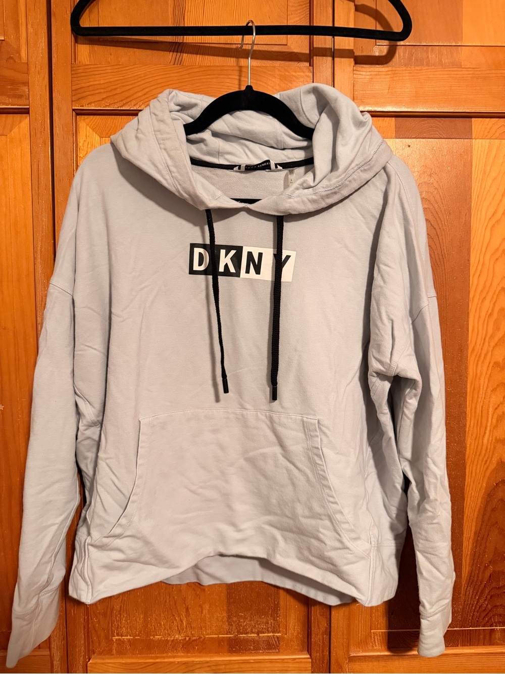 DKNY Light Blue Logo Hoodie Sweater